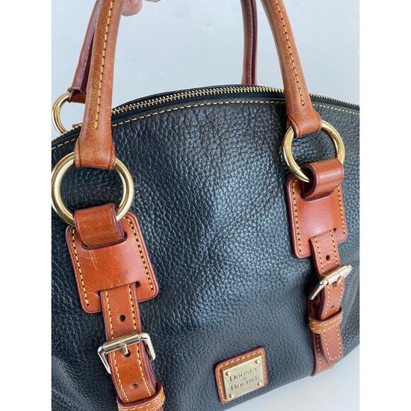 Dooney & Bourke Bristol Western Satchel Bag Black Pebble Leather Tassels Cowgirl - Picture 5 of 16